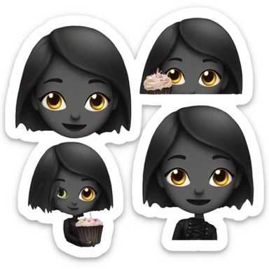 goth girl celebrating birthday  sticker
