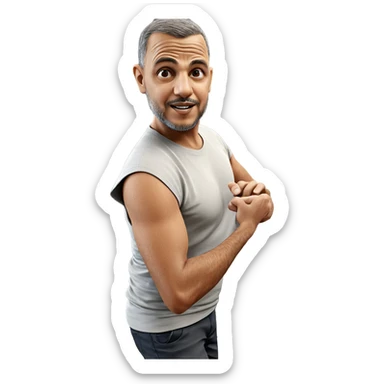 old man with facial hair sticker