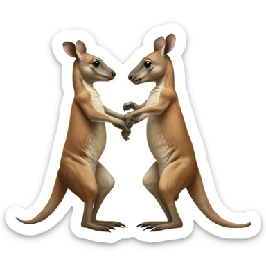 Kangaroos boxing each other  sticker