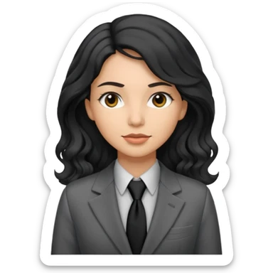 long wavy black haired woman with tie and blazer

 sticker