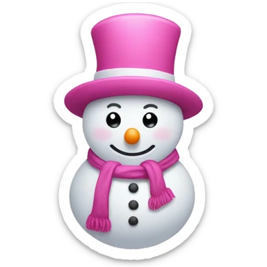 Pink Snowman sticker