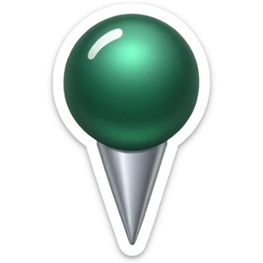 DARK GREEN pushpin sticker