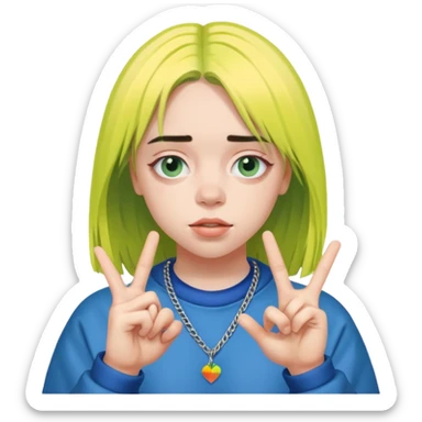 billie eilish doing the lesbian sign  sticker
