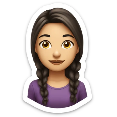 Mulher morena gordinha cabelo liso no ombro olhos pretos sorriso largo bochechuda  sticker