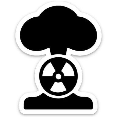 nuke symbol, bold and clear, modern icon style sticker