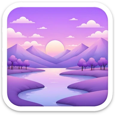 Purple pastel scenery  sticker