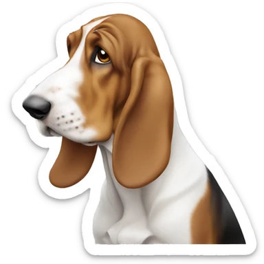 Light brown and white basset hound sticker