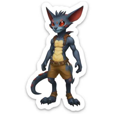 Anthro cool edgy Vernid-WickerBeast-Fakémon Full Body sticker