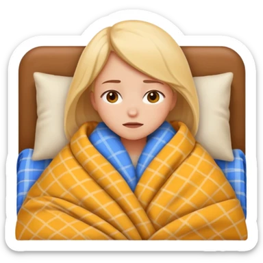 cute girl cosy blanket emoji sleepy in  sticker