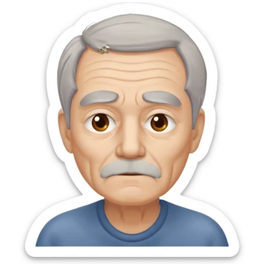 tired looking 65 year old man sticker
