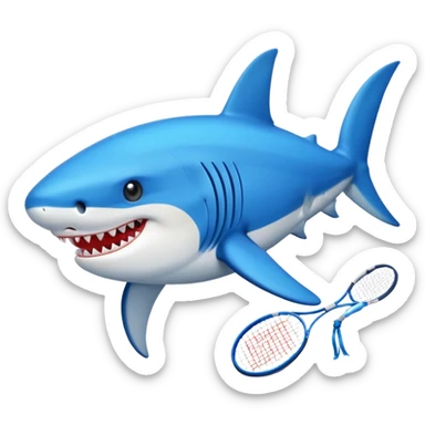 Tiburón con tenis azules sticker