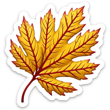 yellow and red cedar leaf  sticker