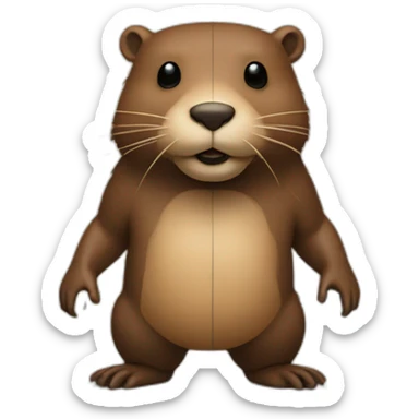 Beaver vitruvian man sticker