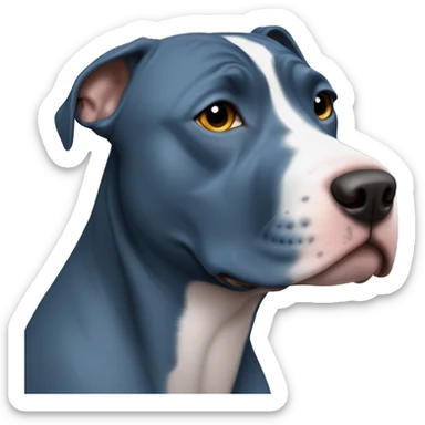 Blue pitbull side profile  sticker
