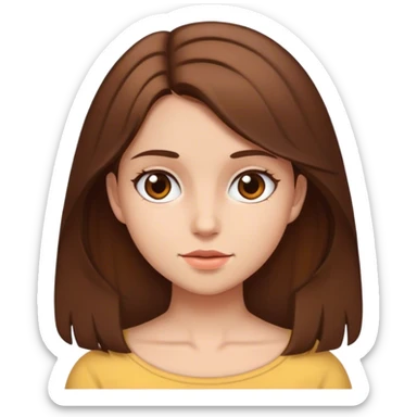 Girl with place skin and medium brown hair  sticker