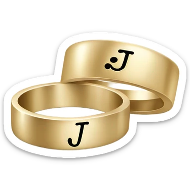 the letter j and a on a wedding ring sticker