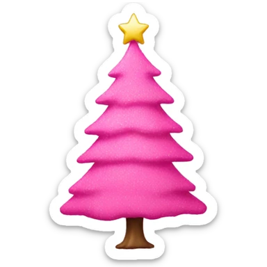 Pink Christmas tree sticker