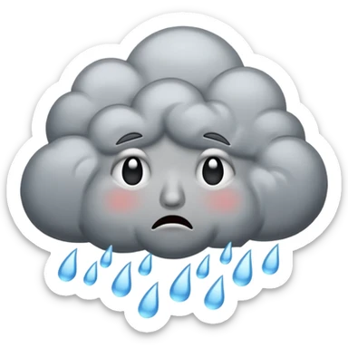 stormy cloud crying and sad
 sticker