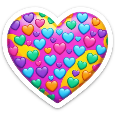 lisa frank rainbow leopard print heart sticker