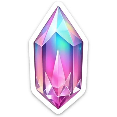 pink iridescent nebula crystal shard sticker
