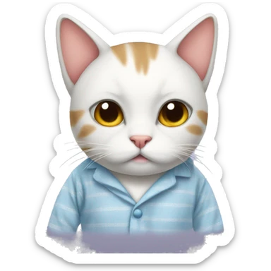 cat with pyjama sticker