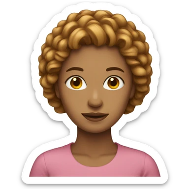 femme cheveux chatain sticker