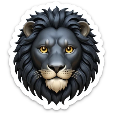 Black lion head sticker