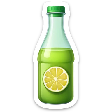 Bottle green lemon juice sticker