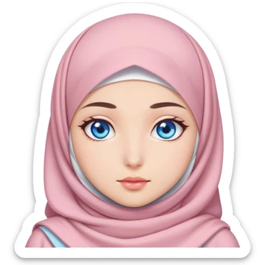 Turkish beautiful finish Konya girl blue eyes with hijab and Sakura dress sticker