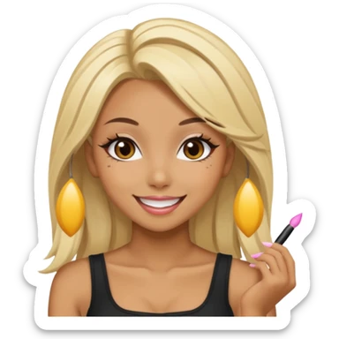 Blonde black gyaru girl sticker