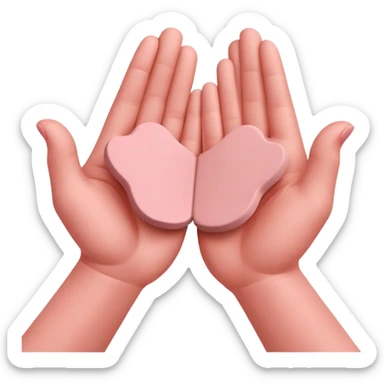 two hands flattening a pink clay on a surface sticker