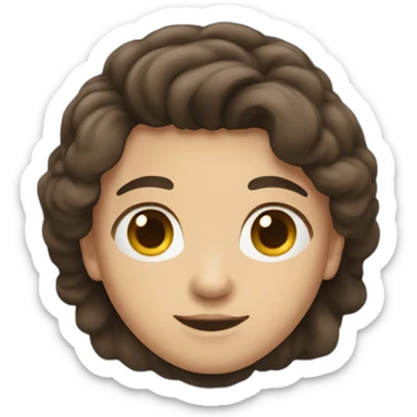 brunette twink with middle part hair sticker