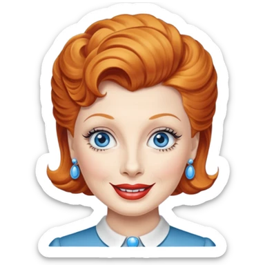 Lucille Ball with blue eyes sticker