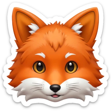 une tête de renard trop kawaii avec des poils noirs à la place des poils blancs sticker