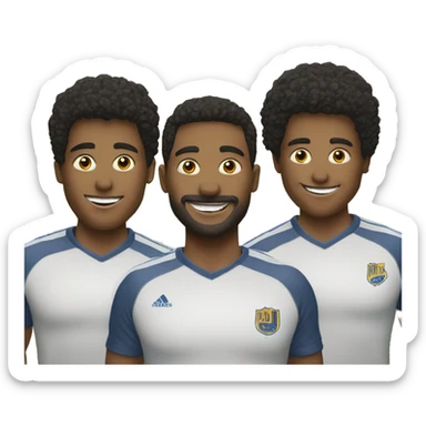 three happy foobball fans sticker
