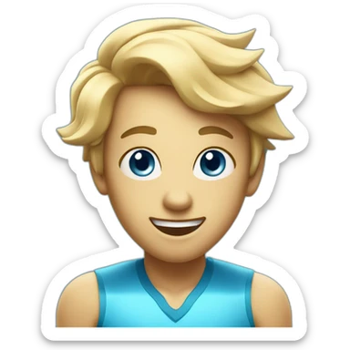 A blue brilliant diamond character with a funny face near the finish line sticker