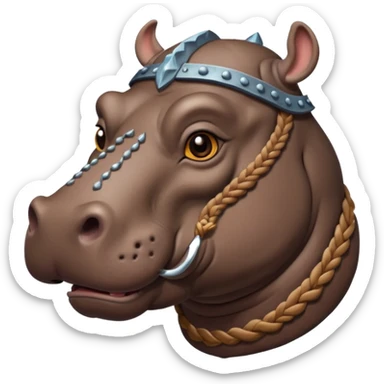 hippo viking ancient with tatooed sticker
