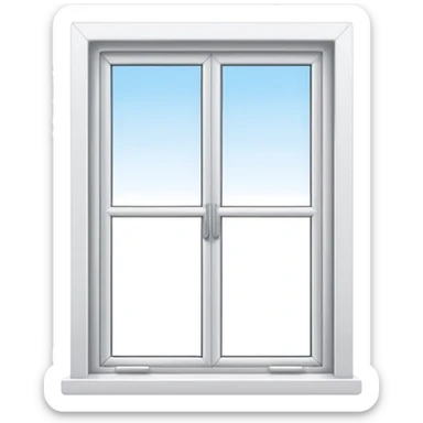 generate white open window with interior background sticker