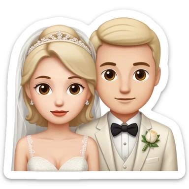 Husband and wife wedding sticker