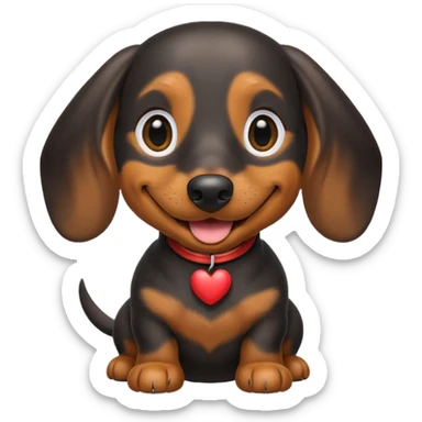 Black and tan dapple dachshund smiling sticker