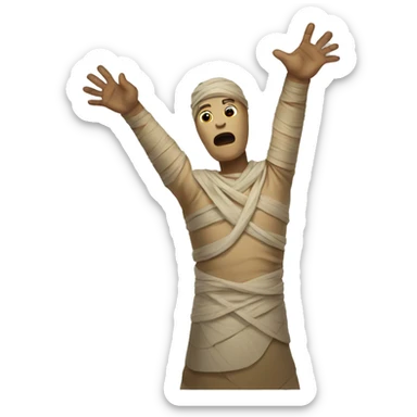 Mummy with its arms outstretched sticker