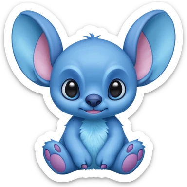 Stitch the blue alien from Lilo & Stitch in a cute pose sticker