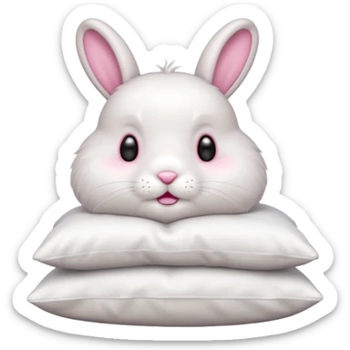 Bunny with a pillow eating the pillow sticker