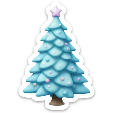 pastel blue christmas tree sticker