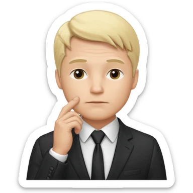 consulting man with hand with white skin and blonde hair sticker