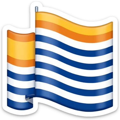 A flag whit darkblue, blue, white, yellow and orange and has 5 stripes white in the middle, blue in next to white left, yellow next to white right, orange next to yellow right, dark blue next to blue left💙🩵🤍💛🧡 sticker