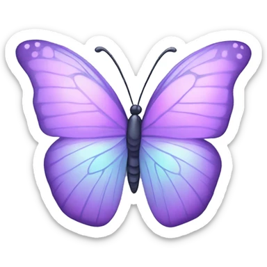 Pastel violet iridescent butterfly sticker
