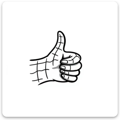 spiderman's hand doing a thumbs up, hand drawn doodle style sticker