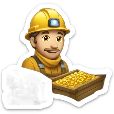 gold mining under snow sticker