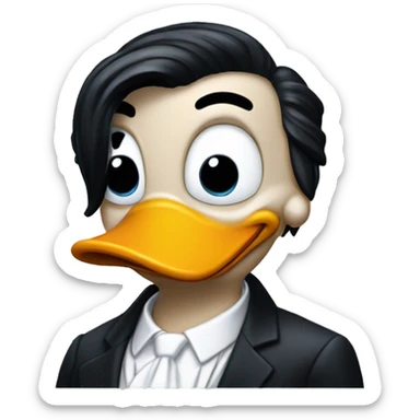 Donald Duck dressed as Patrick Bateman funny sticker